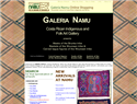 screenshot of GalerÃ­a Namu's Online Artist Shopping. Indigenous and Culture Art