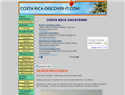 screenshot of Costa Rica Vacations. Rafting, Scuba Dive, Fishing