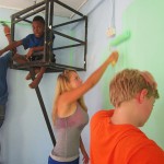 Painting the learning center in Limonj