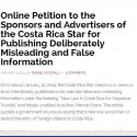 US Expats CR Petition to Stop Businesses Ads at Costa Rica Star